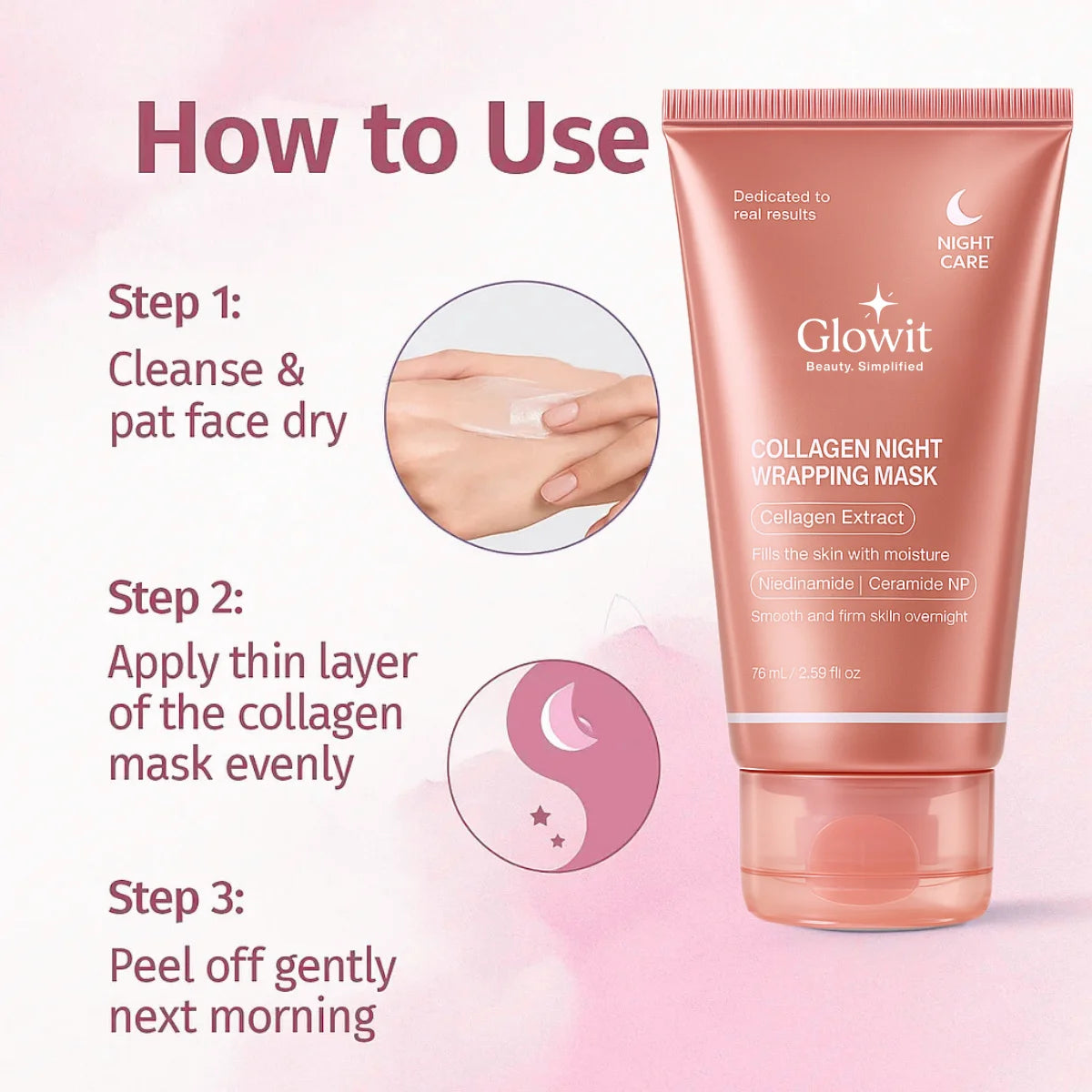 GlowIt Collagen Night Wrapping Peel Off Mask