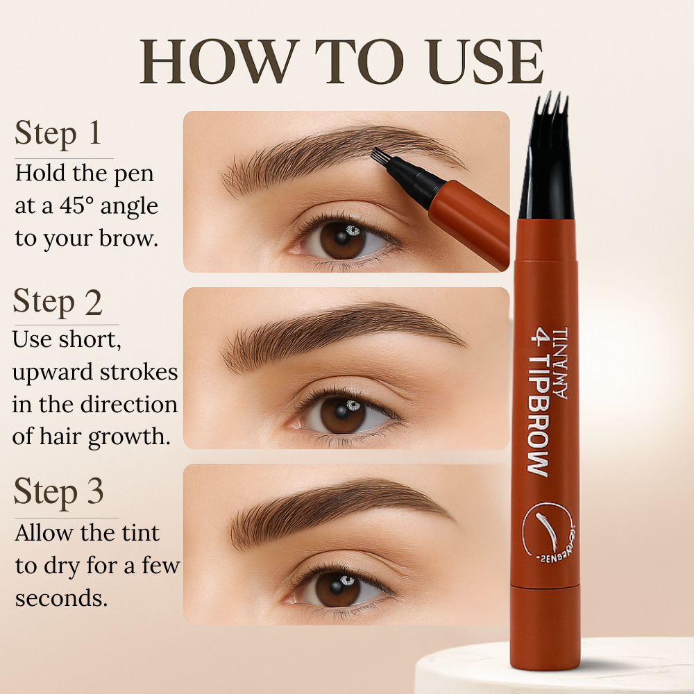 Tint My 4-Tip Brow – Waterproof Eyebrow Pen (Dark Brown)